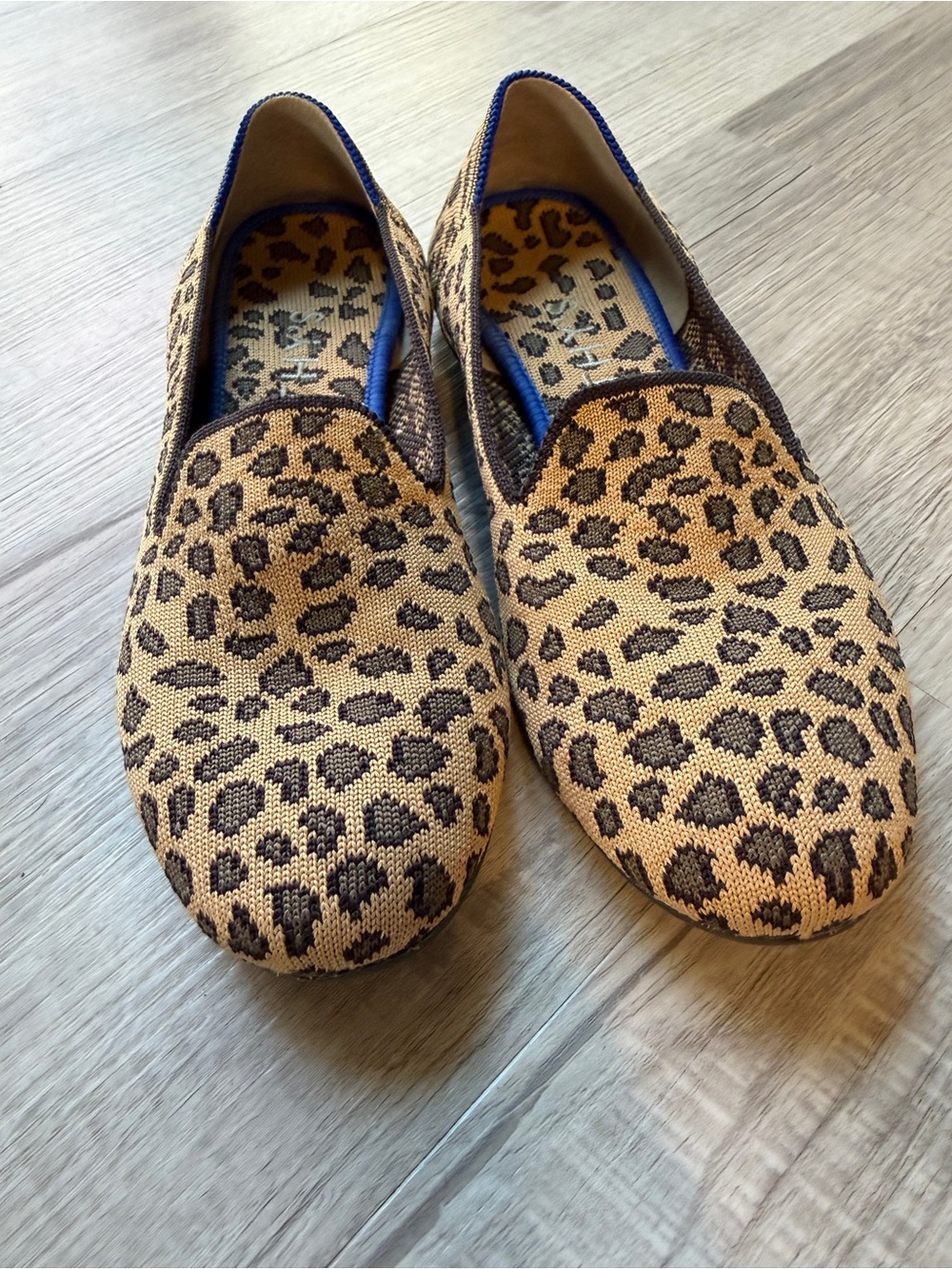 Rothy's Leopard Print Slip-On Flats in Tan and Black - Picture 2 of 5